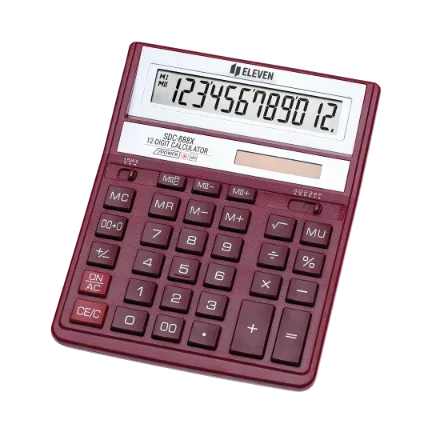 Калкулатор Eleven SDC-888X-RD 12 разряда, червен