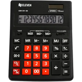 Калкулатор Eleven CDB-1201-BK/RD 12 разряда, черен с червено